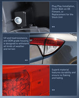Taillight Assembly Compatible with 2019 2020 2021 2022 Honda HRV | Red Clear Tail Light OE Style Rear Outer Lamp Replacement Passenger Side