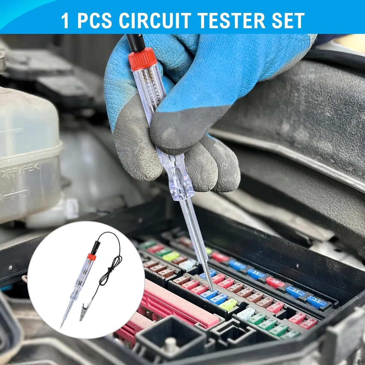 180 Pcs Automotive Blade Fuse Kit Standard Mini Fuse Assortment 5A 7.5A 10A 15A 20A 25A 30A 35A 40A with Fuse Puller & Circuit Tester Essential Replacement Fuses for Cars Trucks SUVs
