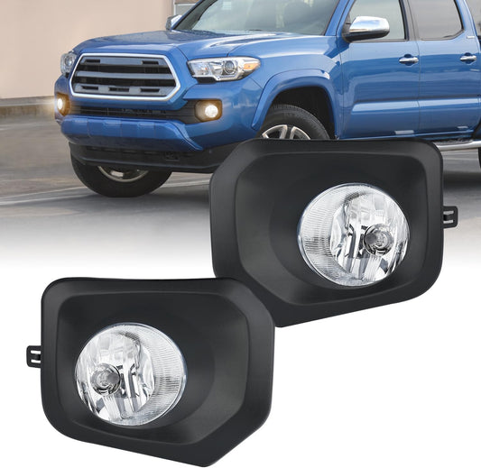Fog Light Assembly Fog Light Assembly For 2016 2017 2018 2019 2020 2021 2022 2023 Toyota Tacoma SR SR5 Model Only Fog Light Replacement Clear Len Driver and Passenger Side