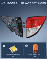 Taillight Assembly Compatible with 2019 2020 2021 2022 Honda HRV | Red Clear Tail Light OE Style Rear Outer Lamp Replacement Passenger Side