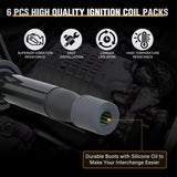 Ignition Coil Pack Fit for Honda 2000 2001 02 2003-2007 Accord Odyssey 2008-2010 EX LX DX NHL SE Fit for Acura 1999-2008 CL RL TL 3.0L 3.2L 3.5L V6 OE# UF242 C1221 Ignition Coils Set of 6