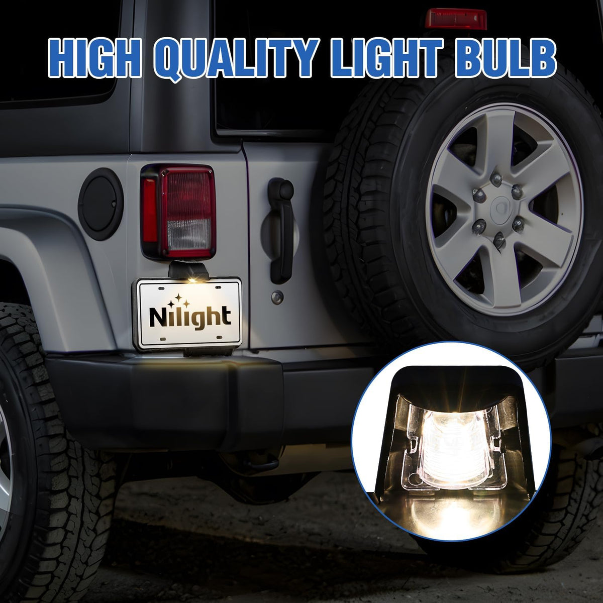Rear License Plate Holder with Light for 2007-2018 Jeep Wrangler JK JKU Sahara Rubicon X Sport & Unlimited,Plastic License Plate Mounting Black