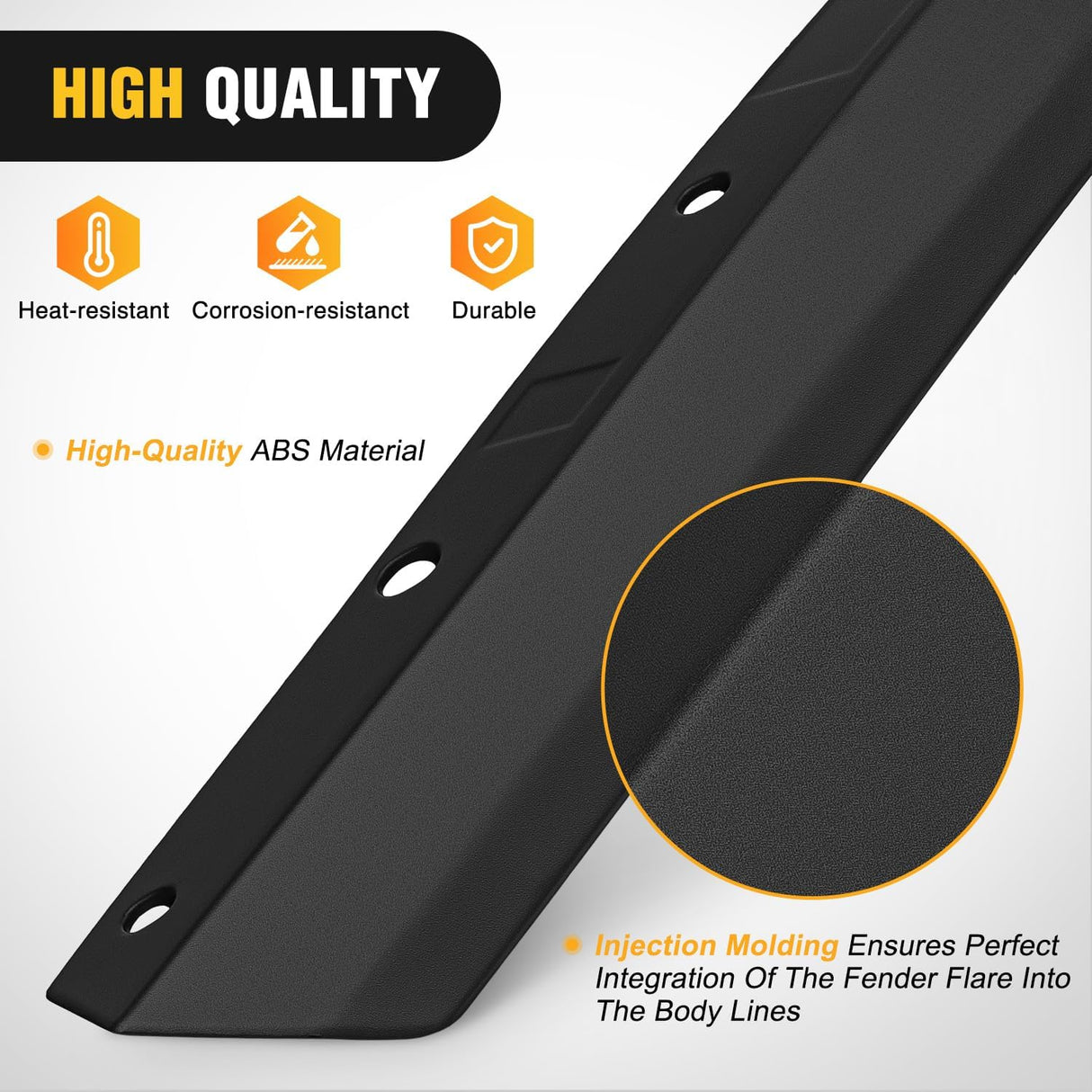 Fender Flares Extensions Set Compatible with 2020 2021 2022 2023 2024 2025 2026 Gladiator JT Mojave & Rubicon (Only for High Wheel Arches) Off-Road Widened Front Rear Flat 4 PCS