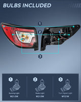 Taillight Assembly Compatible with 2013 2014 2015 2016 2017 Chevy Traverse Tail Light Replacement OE Style Driver Side with Bulbs