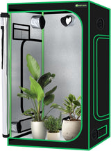 4x4 Grow Tent 48 Inchx48 Inchx80 Inch High Reflective Mylar Indoor Growing Tents 600D Oxford Cloth with Observation Window and Removable Floor Tray for Hydroponics Indoor Plants Fruit Flower Veg Growing