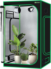 4x4 Grow Tent 48 Inchx48 Inchx80 Inch High Reflective Mylar Indoor Growing Tents 600D Oxford Cloth with Observation Window and Removable Floor Tray for Hydroponics Indoor Plants Fruit Flower Veg Growing