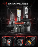 2007-2013 GMC Sierra 1500 2500HD 3500HD 9005 H11 LED Headlight Bulbs Nilight