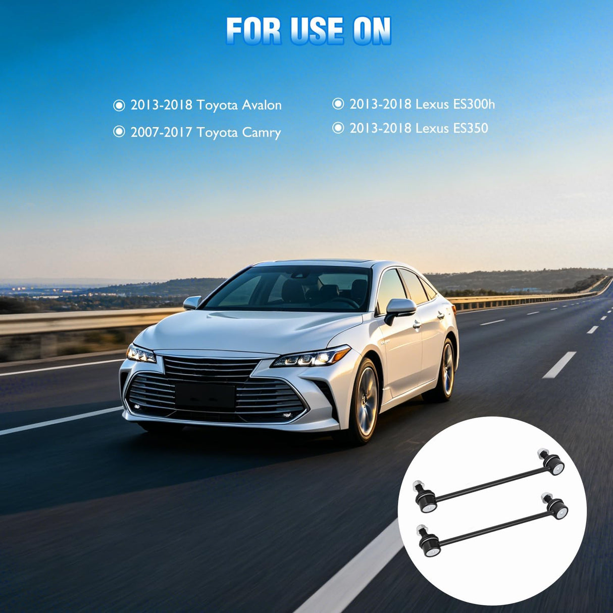 K750123 Front Stabilizer Sway Bar Links for Toyota Avalon 2013-2018 | for 2013 2014 2015 2016 2017 2018 Avalon 2007-2017 Camry 2013-2018 Lexus ES300h ES350 Driver and Passenger Side Link Kit