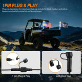 RGB LED Whip Light 2PCS 2FT Spiral Antenna Whips | APP and Remote Control with DIY Chasing Patterns Turn Signal Brake Reverse Functions and Spring Base for ATV UTV RZR and Jeep