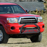 Bull Bar with Light Bar&License Plate Hole Compatible with Toyota Tacoma 2005-2015 Truck Brush Guard, Front Bumper Push Bar w/Grille Skid Plate Light Mount