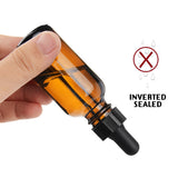 Amber Glass Bottles for Essential Oils with Glass Eye Dropper 60 ml (2oz) for Essential Oils, Chemistry Lab Chemicals, Colognes & Perfumes- Pack of 12