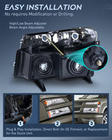 Headlight and Taillight Assembly Combo Compatible with 2004 2005 2006 2007 2008 2009 2010 2011 2012 Chevy Colorado GMC Canyon OE Style Chome Housing Amber Reflector with Red Tail Light