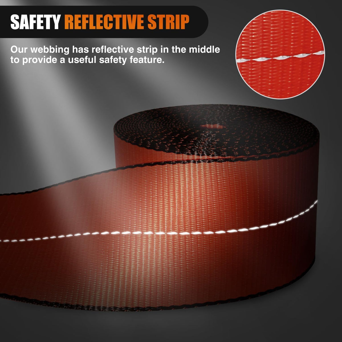 Truck Straps 4 Inch x 30' Heavy Duty Tie Down with Flat Hooks | 16800LBS Break Strength & 5400LBS WLL for Flatbed Trailer Cargo Control Recovery Tree Saver 10 Pack Red