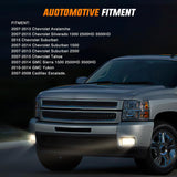 Fog Lights Assembly Compatible with 2007 2008 2009 2010 2011 2012 2013 2014 2015 Chevrolet Silverado Avalanche Tahoe Suburban GMC Sierra Yukon Cadillac Escalade Clear Lens