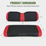 Golf Cart Front Seat Cover 1PC Red Black EZGO TXT RXV Club Car DS | Breathable Sandwich Mesh Sun Scratch Resistant Washable No Staple Fits 1994-2013 EZGO TXT RXV and 2000-2026 Club Car DS