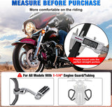 1.25 Inch Motorcycle Highway Pegs For Harley Davidson Touring Road King Street Glide Sportster, Adjustable Long Angled Foot Pegs Clamp Universal For 1-1/4 Inch Engine Guard Crash Bars Highway Footpegs