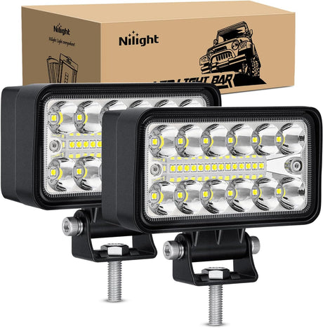 LED Light Pods 2PCS 4.5 Inch 39W Upgraded Spot Flood Combo Beam Driving Fog Work Backup Bumper Roof Lighting for Offroad Pickup Truck ATV UTV SUV 4x4 Van Camper Boat