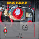 Side Post Battery Disconnect Switch with Adapter Negative | 12V-48V 275A Marine Battery Kill Switch ON OFF Negative Power Cut Shut Off for Boat Car RV