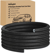 8AN 10FT PTFE Stainless Steel Braided Fuel Line Hose Only | Compatible with E85 PTFE Teflon EFI Fuel Line Universal for LS Engines & Automotive Racing Applications