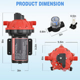 RV Water Pump 12v Camper Water Pump 7.0 GPM 70 PSI with Pressure Switch Strainer Heavy Duty Diaphragm Pump 12 Volt DC Upgrade Self-Priming Low Noice for RV Marine Yacht Caravan Camper Trailer
