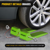 Combinable Tire Skates 4Pack – Rollback Tow Truck & Flatbed Carrier Accessories, Low Friction Skids for Locked Wheel Towing & Disabled Vehicle Recovery, 4000 lbs, Green