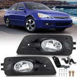 Fog Lights Assembly Compatible with 2006 2007 Honda Accord Sedan 4 Door w/H11 12V 55W Bulbs Clear Lens Driver and Passenger Side