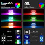 8PCS Motorcycle Dream Color LED Strip Lights Kit Waterproof Multicolor Atmosphere Neon Accent Lights Pods Lamp APP and Remote Control Underbody Strips for Harley Davidson Honda Kawasaki Suzuki