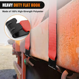 Truck Straps 4 Inch x 30' Heavy Duty Tie Down with Flat Hooks | 16800LBS Break Strength & 5400LBS WLL for Flatbed Trailer Cargo Control Recovery Tree Saver 10 Pack Red