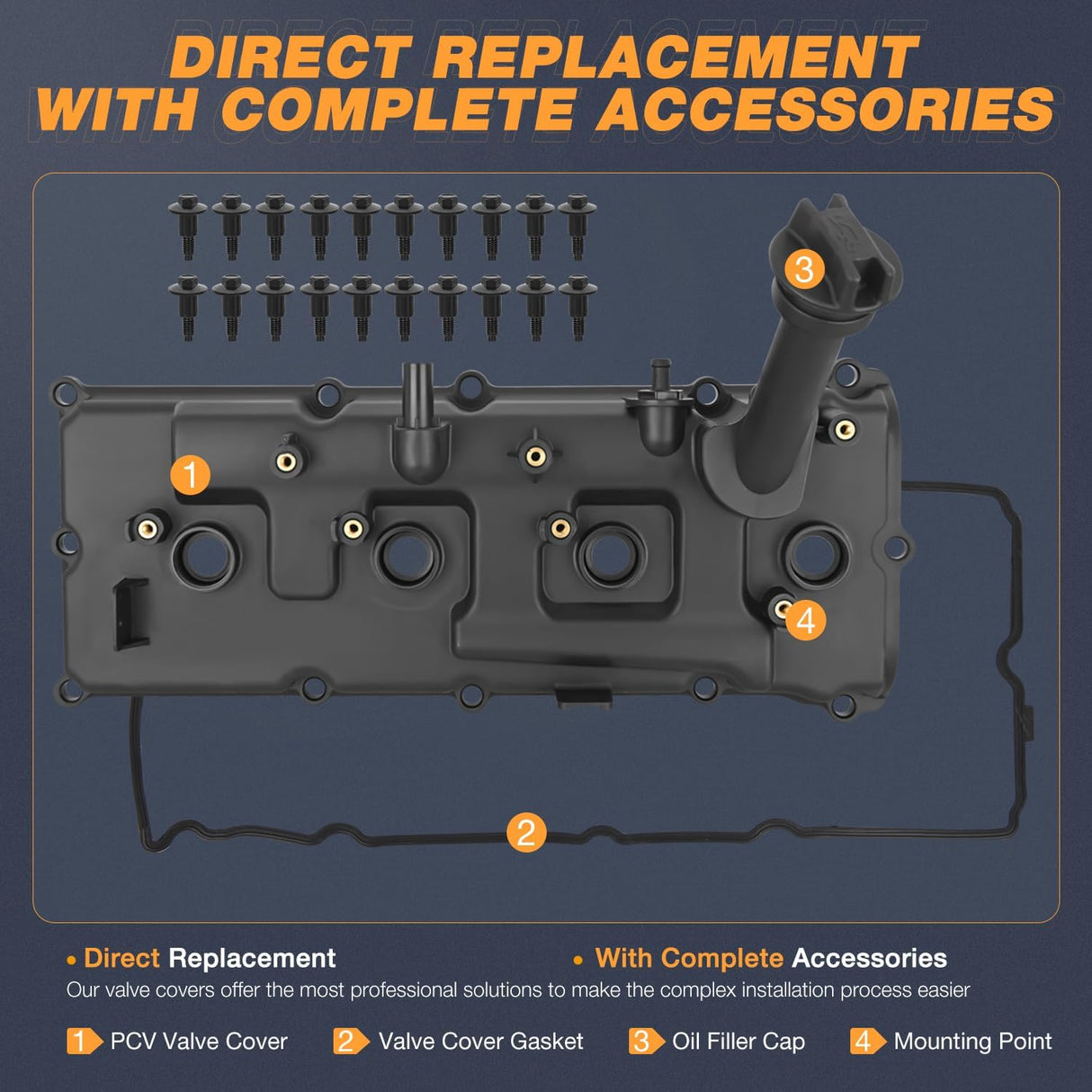 Pair Engine Valve Cover with Gasket for Nissan NV2500 NV3500 2012-2017 Pathfinder 2004 Armada 2005-2015, Infiniti QX56 2004-2010 Valve Cover, V8 5.6L Engine