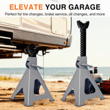 Jack Stands, 6 Ton (12,000 lbs) Capacity Heavy Duty Steel Car Lifting Stand, Adjustable Height 15.35 Inch to 23.22 Inch, 1 Pair
