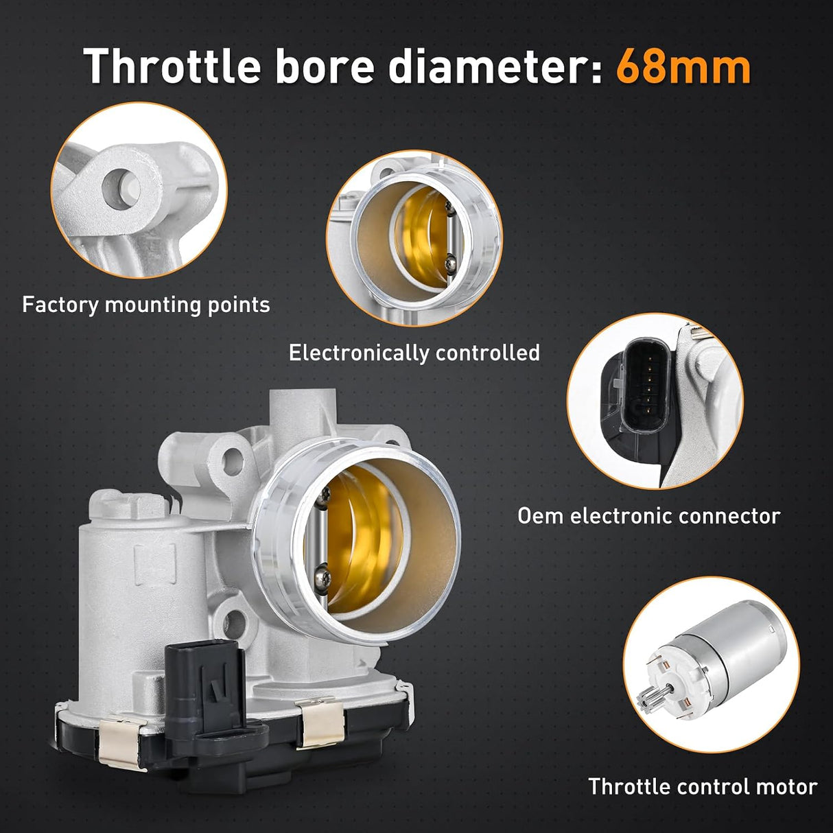 Throttle Body for Buick Encore Chevy Cruze Equinox Malibu 2016-2025 | 12671379 12659491 OE-Spec Fitment, Precise Airflow Control, Stable Idle Response, Fit for L4 1.4L 1.5L
