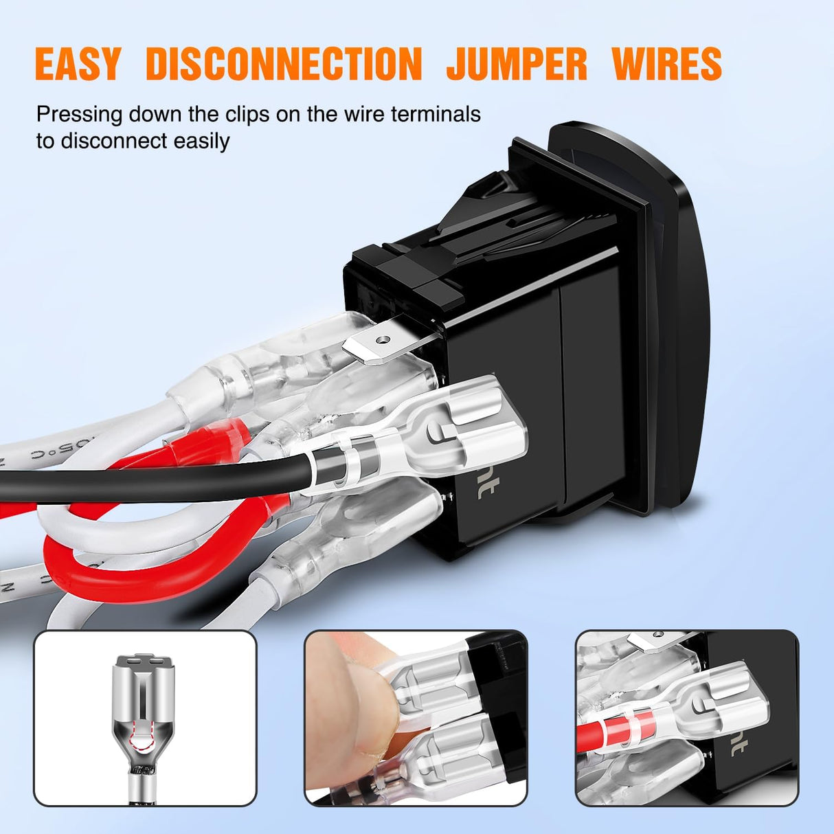 NAV/ANC Rocker Switch 7Pin Navigation Anchor Lights Toggle On Off DPDT Laser Etched 12V 24V Jumper Wires for ARB Carling NARVA Style Marine Boat Ship Vessel