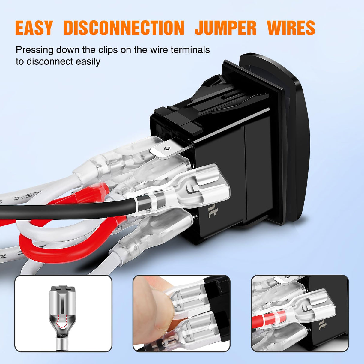 High Low Beam Headlights Rocker Switch Toggle On/Off/On DPDT 7Pin 12V 24V High/Low Jumper Wires for Cars Trucks Caravans Trailer Tractor RV SUV ATV UTV,2 Years Warranty