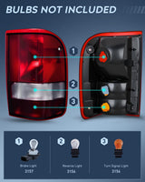 Taillight Assembly Compatible with 1993 1994 1995 1996 1997 Ford Ranger Dark Red Tail Light OE Style Rear Lamp Replacement Driver and Passenger Side