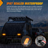Taillight Assembly 4.4 Inch Aluminum Housing Tail Light 2 PCS 16 LED Amber Left Right Turn Signals Marker Lights Surface Mount IP67 Waterproof for 10-30V RV Camper Trailer Truck Bus Boat