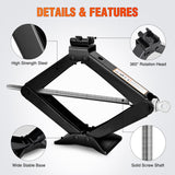 Scissor Jack for Car 2 Ton (4409 lbs), Heavy Duty Steel Scissor Lift Jack Car Kit with Crank Handle for Sedan SUV MPV Tire Changing, 3.9 Inch-15.7 Inch Lifting Range Portable Small Jack, Black