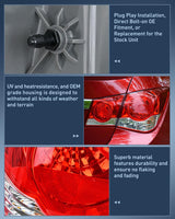 Taillight Assembly Compatible with 2011 2012 2013 2014 2015 Chevy Cruze 2016 Limited Outer Tail Light OE Style Rear Lamp Replacement Driver and Passenger Side
