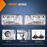 Fog Lights Assembly Compatible with 2007 2008 2009 2010 2011 2012 2013 2014 2015 Chevrolet Silverado Avalanche Tahoe Suburban GMC Sierra Yukon Cadillac Escalade Clear Lens
