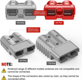 Anderson Connector 50AMP 6AWG Anderson Plug 12V-36V Battery Quick Connect/Disconnect Wire Harness Plugs Connectors Kit for 6 Gauge Cables Car Marine Trailer Towing Winch Motor, 10 Pack Grey
