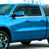 Tape-On Window Visors for 2019-2024 Ram 1500 Classic Crew Cab | For 2009-2018 Ram 1500 Crew Cab, 2010-2025 Ram 2500 3500 Crew Cab & Mega Cab, Outside Mount Rain Guards Vent Visors, 4PCS