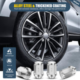24PCS 1/2-20 Lug Nuts Compatible with 1987-2017 Wrangler YJ TJ JK | for 1975-1996 F-150 1966-1996 Bronco 1983-2011 Ranger One-Piece Solid Chrome Steel Aftermarket Wheel Nuts Replace