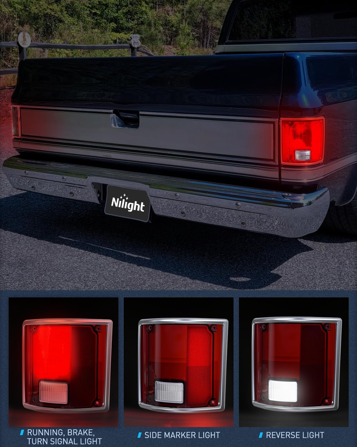 Taillight Assembly Compatible with 1973 73 74 75 76 77 78 79 1980 81 82 83 84 85 85 86 87 88 89 1990 1991 Chevy C10 GMC C/K Suburban Blazer Jimmy Tail Lights Rear Driver and Passenger Side