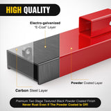 Forklift Trailer Hitch Attachment Fits 2 Inch Receiver Clamp on Pallet Fork Trailer Towing Adapter with Safety Chain & Hook Red
