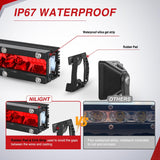 Slim LED Light Bar 2Pcs 7 Inch 16LED Single Row Spot Flood Combo Red Off Road Driving Fog Fishing Hunting Emergency Safety Signal Lighting for 12V 24V ATV UTV Pickup Truck Boat Forklift