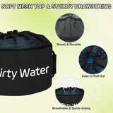 1 Pack RV Sewer Hose Storage Bag, Waterproof Black Bags with Drawstring Mesh Top RV Storage & Organization Bags Container for Sewer Fresh Water Hoses Electrical Cords Camper Tools Accessories