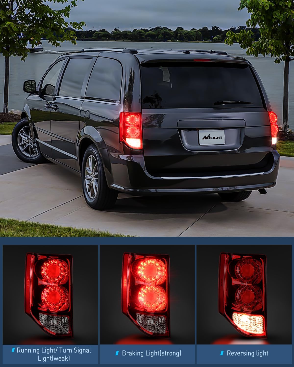 2011-2020 Dodge Grand Caravan Taillight Assembly Rear Lamp Replacement OE Style Driver Side Nilight