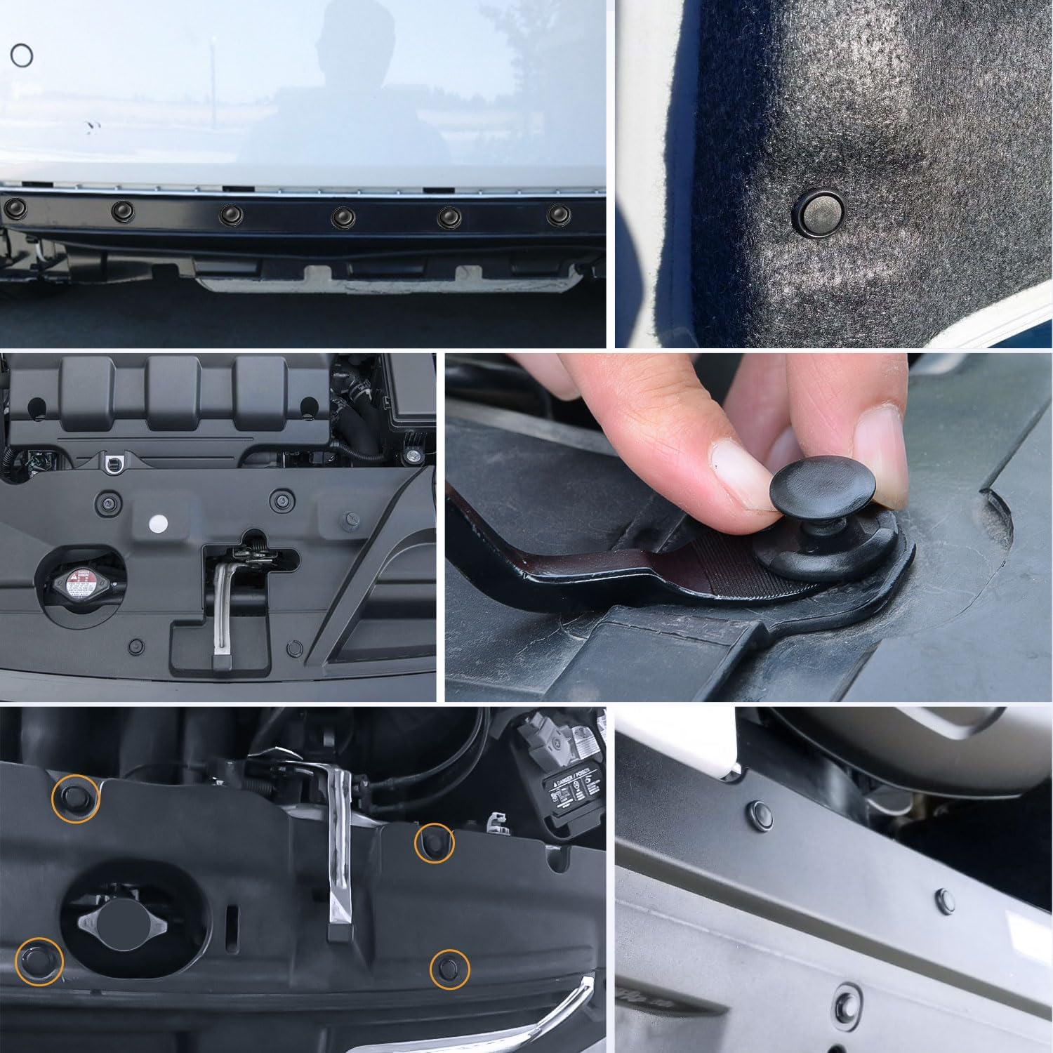 101 Pcs Bumper & Splash Shield Retainer Metal Insert Clips for Acura Honda 91503-SZ3-003 91503-SZ5-003 91506-S9A-003 Toyota Fender Liner 90467-07215 4-Way Valve Tools Tire Caps Cores Nilight