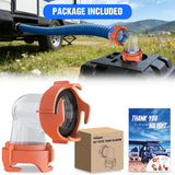 90 Degree RV Tote Tank Adapter, Clear RV Sewer Hose Elbow Fitting with 4 Swivel Bayonet Prongs Leak-Proof Double Odor-Tight Sealing Ring for RV Camping Portable Waste Tank Sewer Hoses, Orange