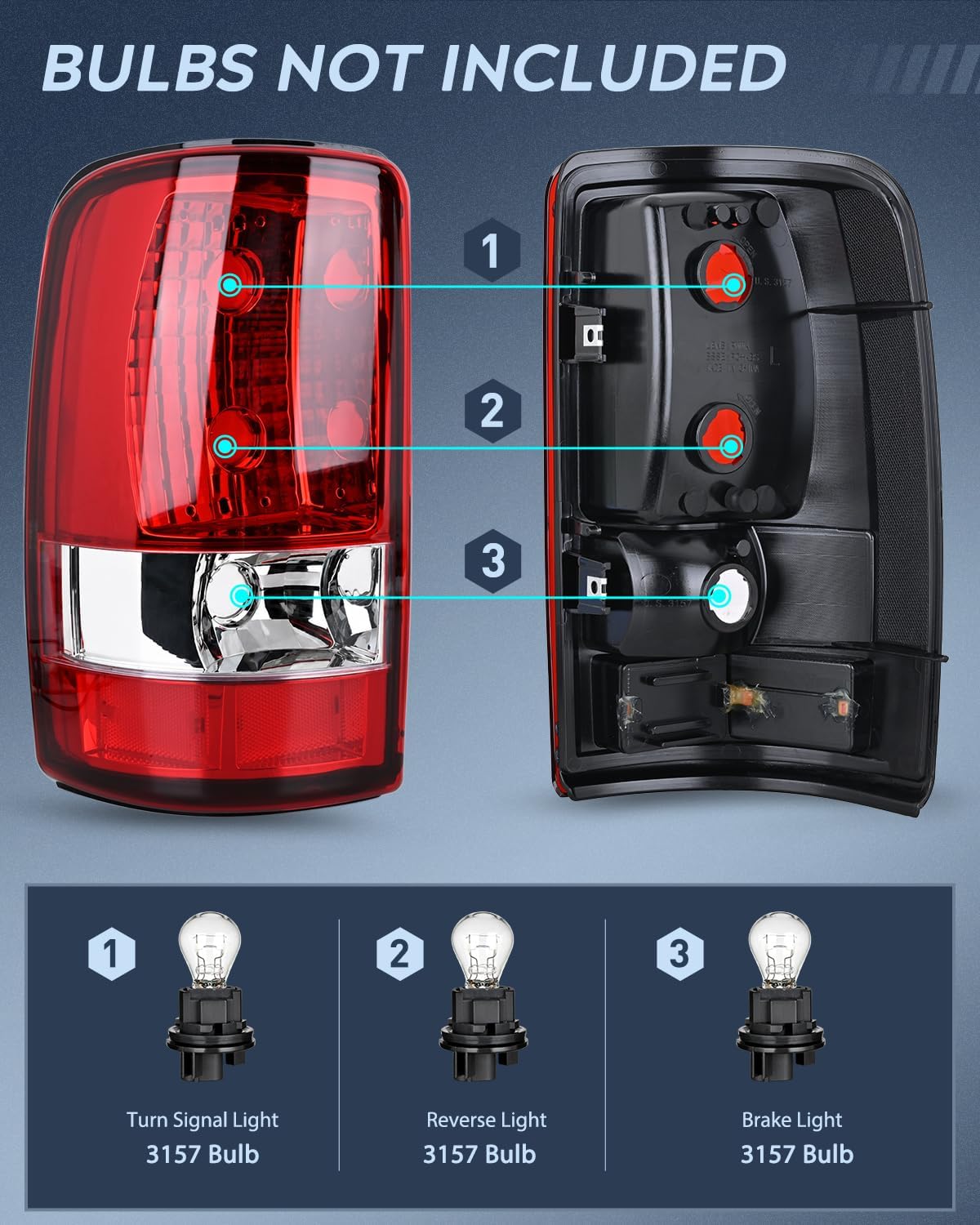 Taillight Assembly for 2000-2006 Chevy Suburban 1500 2500 Tahoe