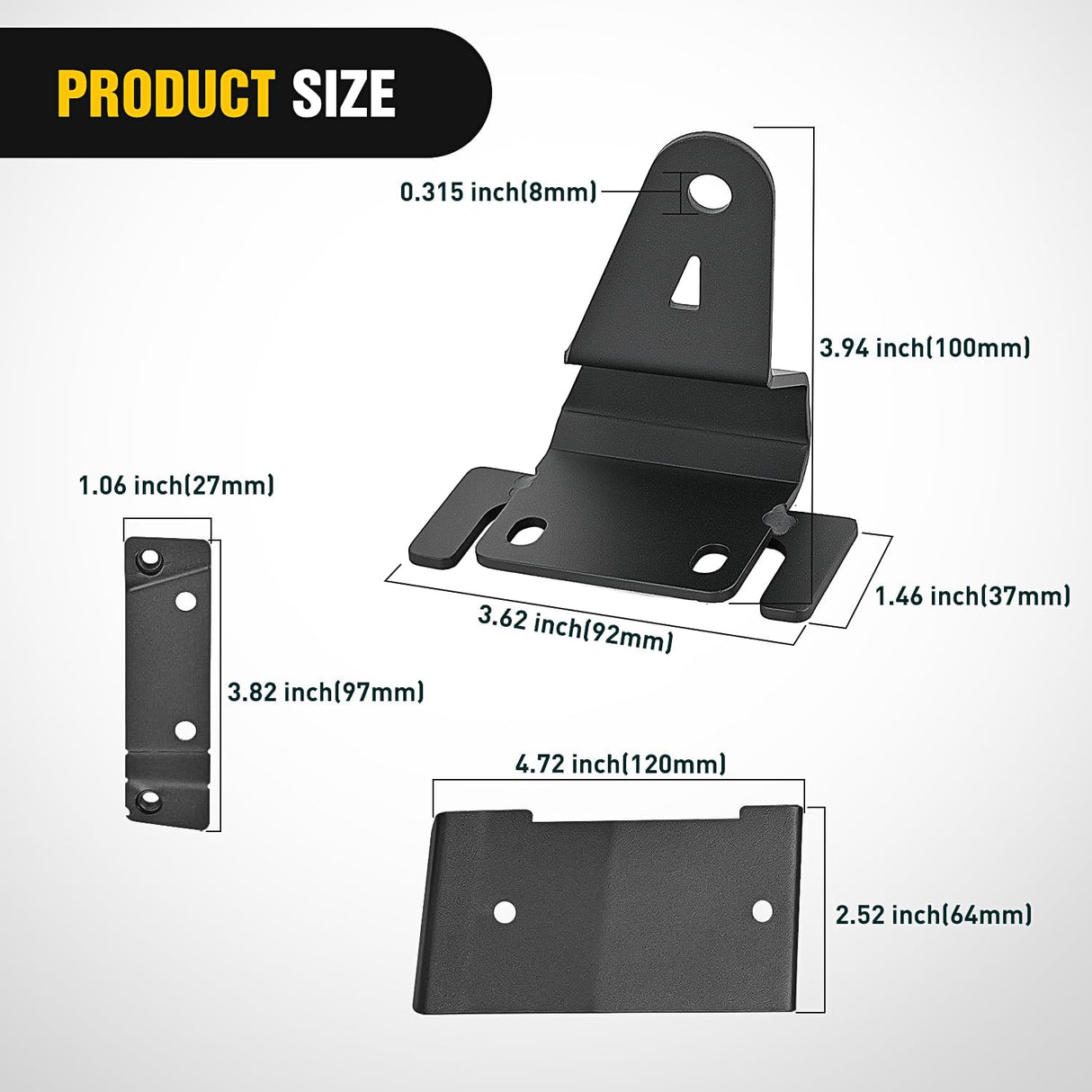 42 inch Curved LED Light Bar Bracket Mounting Upper Windshield Roof Cab Brackets Compatible with Ford Bronco 2 Door and 4 Door 2021 2022 2023 2024